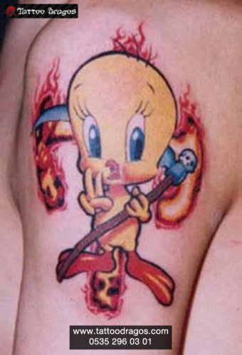 Carton Tweety Tattoo