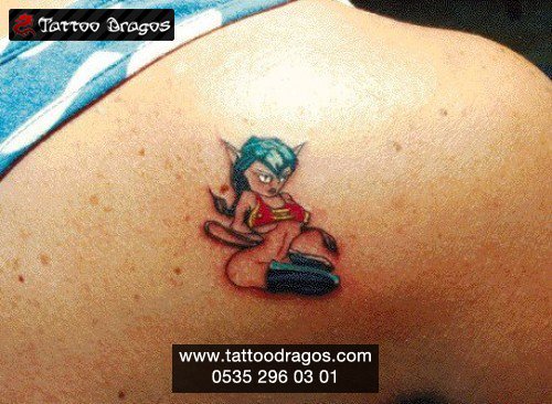 Cartoon Şeytan Tattoo