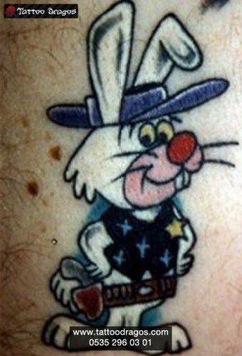 Cartoon Tavşan Tattoo