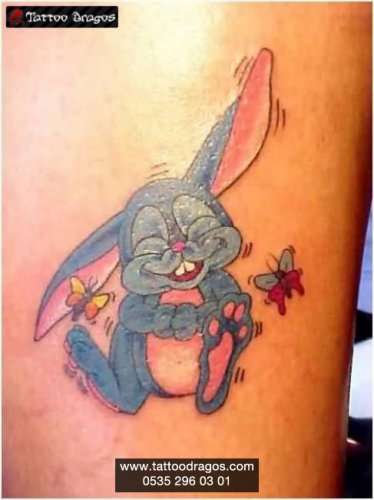 Cartoon Tavşan Tattoo