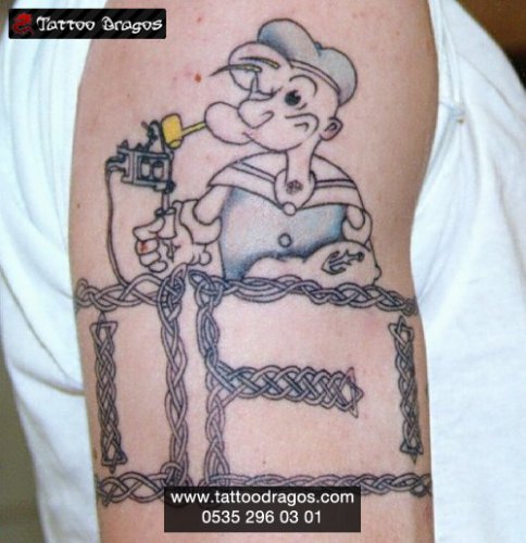 Cartoon Temel Reis Tattoo Makinesi D