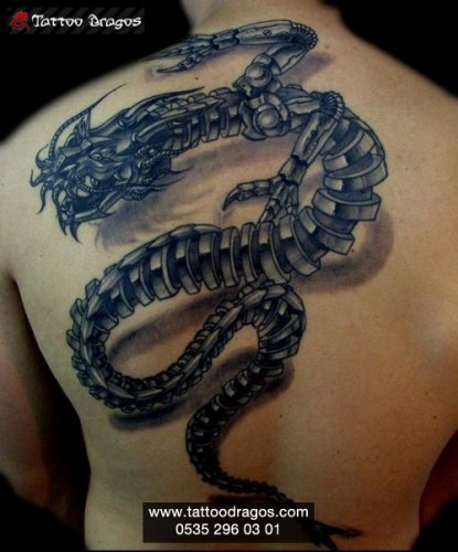 Dragon Biomecanic Tattoo