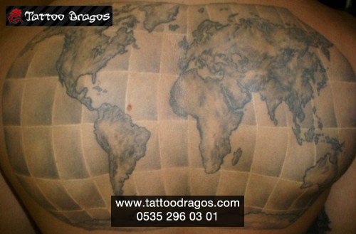 Dünya Harita Tattoo