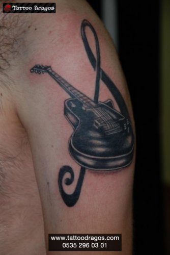 Gitar Sol Anahtarı Tattoo