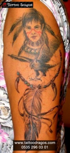 Kızılderili Ve Kartal Tattoo