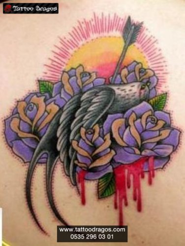 Kuş Çiçek Karma Tattoo