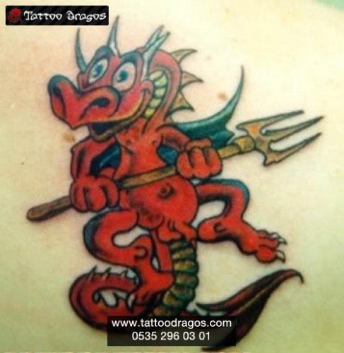 Renkli Dragon Ejderha Tattoo