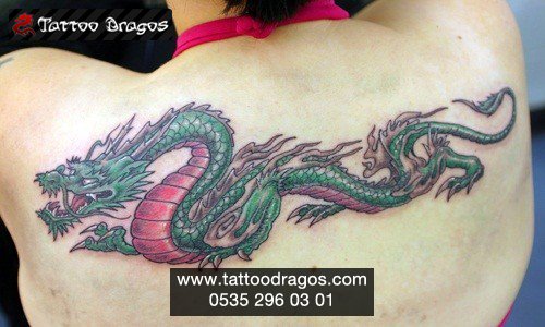 Renkli Dragon Ejderha Tattoo