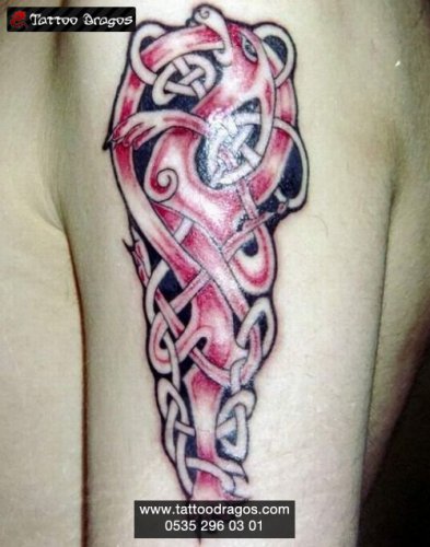 Renkli Tribal Celtic Tattoo