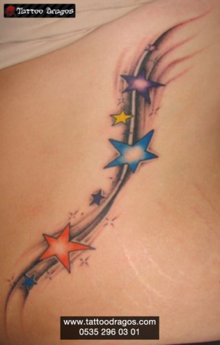 Renkli Yıldızlar Tattoo