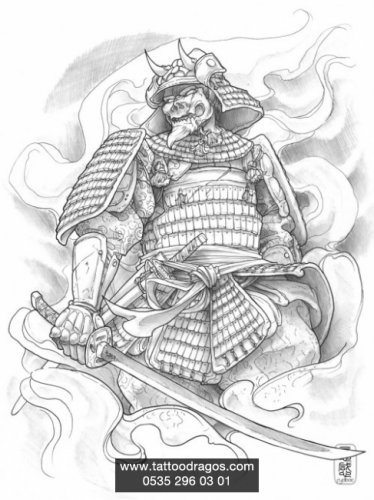 Samuray Savaşçı Tattoo Modeli