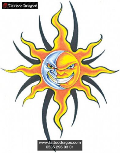 Sinirli Güneş Ay Tribal