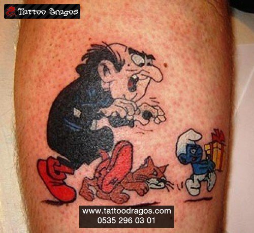 Şirinler Cartoon Tattoo