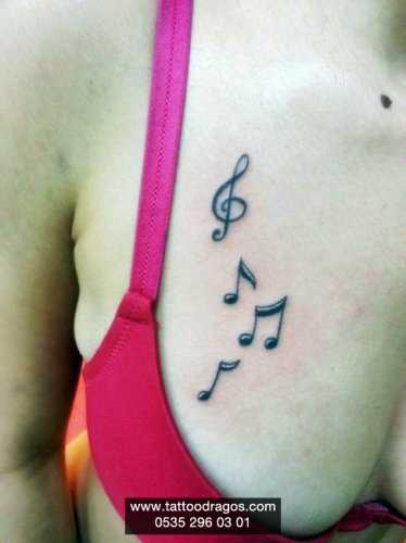 Sol Anahtarı Nota Tattoo