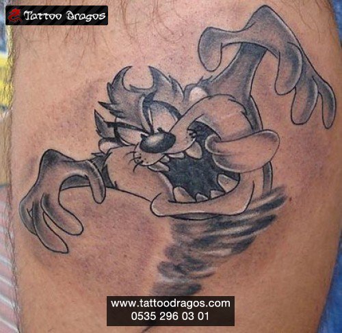 Tazmanya Canavarı Cartoon Tattoo
