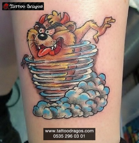 Tazmanya Canavarı Cartoon Tattoo