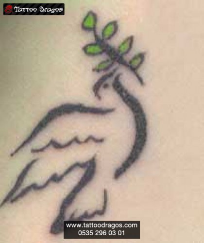 Tribal Barış Güvercini Tattoo