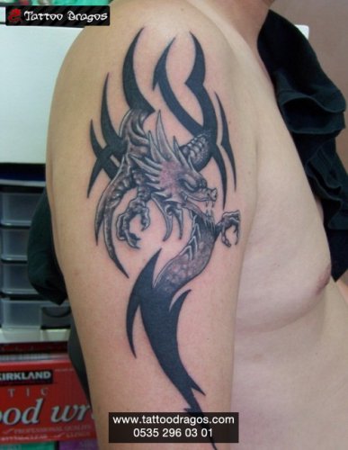 Tribal Dragon Tattoo