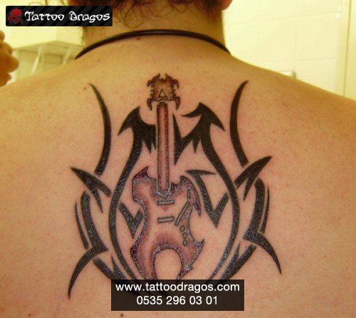 Tribal Gitar Tattoo