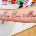 Canım Annem İtalyanca Yazı Tattoo