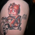 Cartoon Motor Ayı Tattoo