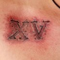 Gölgeli Roma Rakamı - Xv Tattoo