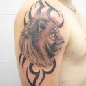 Gölgeli Tribal Aslan Tattoo