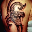 Gölgeli Tribal Yılan Tattoo