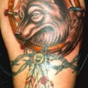 Kızılderili Tüyü Ve Kurt Tattoo