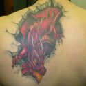 Yırtık Dragon Renkli Tattoo