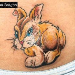 Cartoon Tavşan Tattoo