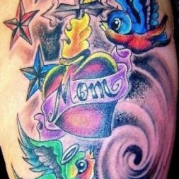 Kuş Yıldız Kalp Tattoo